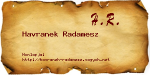 Havranek Radamesz névjegykártya